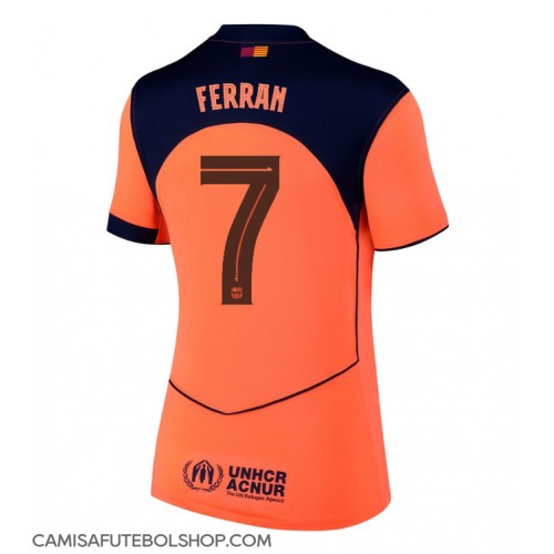 Camisa de time de futebol Barcelona Ferran Torres #7 Replicas 3º Equipamento Feminina 2025-26 Manga Curta Camisa de time de futebol Barcelona Ferran Torres #7 Replicas 3º Equipamento Feminina 2025-26 Manga Curta